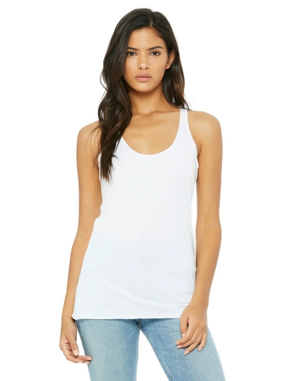 Bella Canvas Women's Racerback Tank Top Solid White